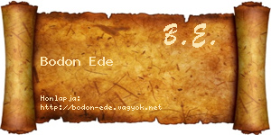 Bodon Ede névjegykártya